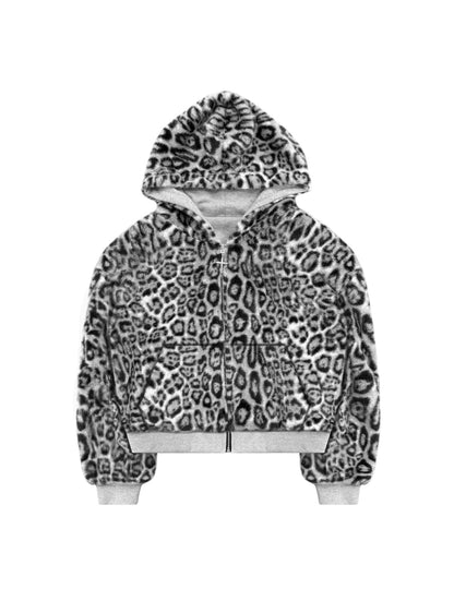 White Leopard Two sided Reversible Hoodie