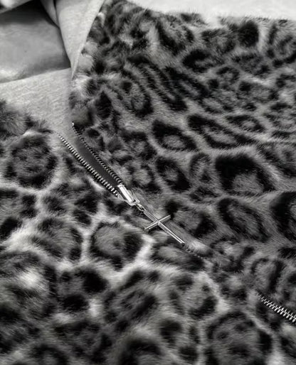 White Leopard Two sided Reversible Hoodie